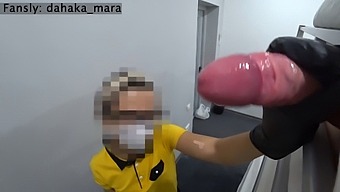 Asian Maid Witnesses Public Masturbation And Erotic Touch