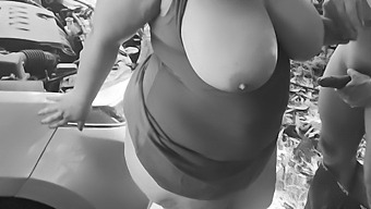Voluptuous Mature Seduces Young Man In Car Parking Lot