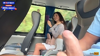 Public Bus Jerk Off Scene Ends Up In A Facial Frenzy