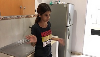 Beautiful Big-Boobed Stepsis Sucking My Cock In The New House